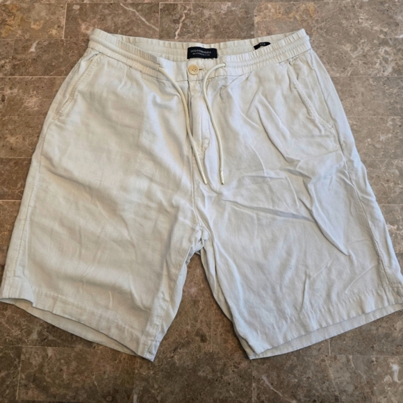Scotch & Soda Mens Cream Shorts Sz 33 - Picture 1 of 3